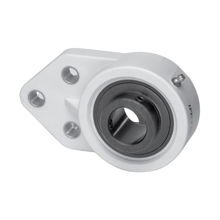 Iptci 3-Bolt Flange Ball Brg Unit, 1.4375 in Bore, Thermoplastic Hsg, Black Oxide Insert, Set Screw Lock BUCTFB207-23